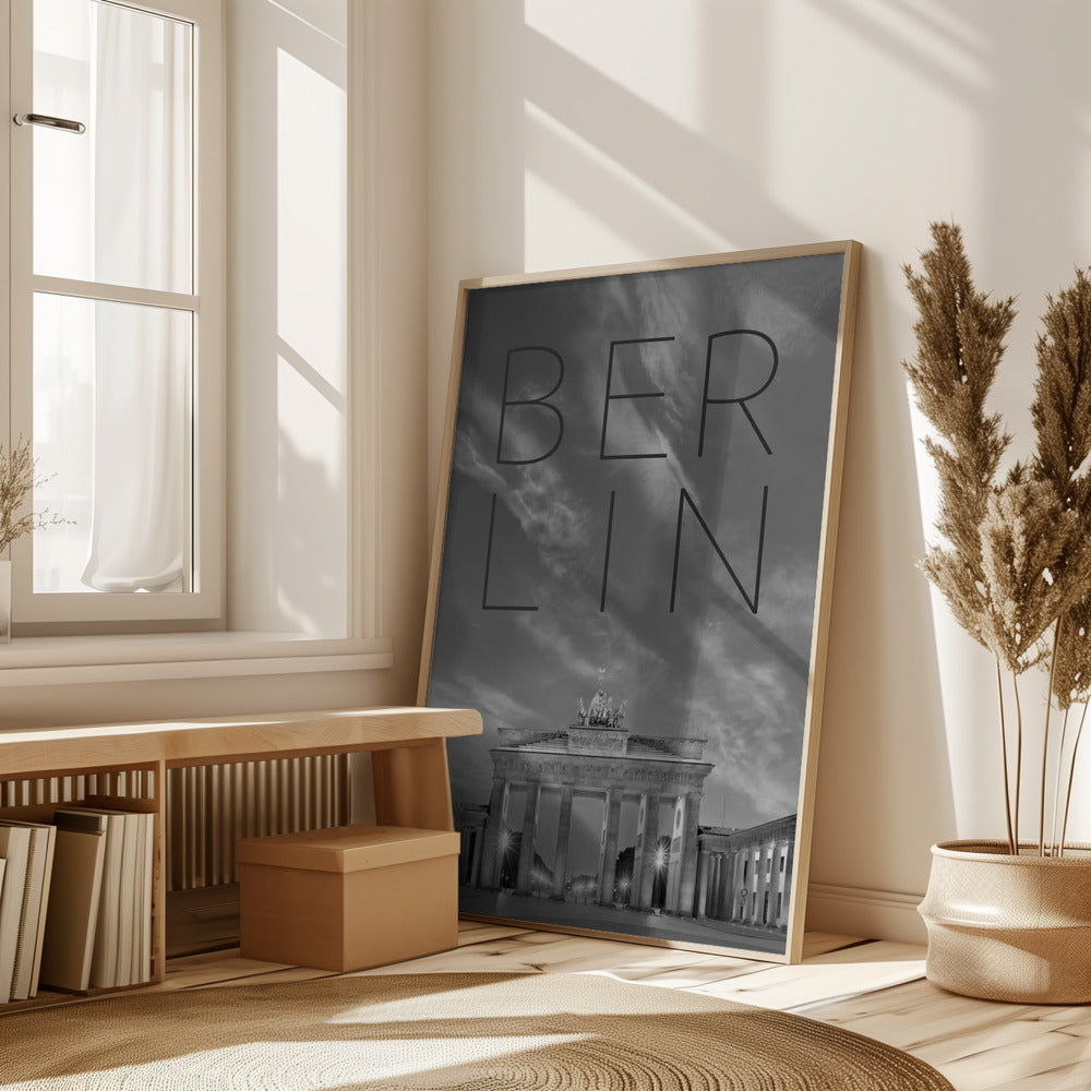 BERLIN Brandenburg Gate | Text & Skyline Poster